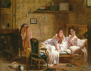Deux femmes dans un lit dérangées par un chat
